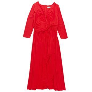 NWT Eliza J Long Sleeve Twist-Detail Wrap Midi Dress Red Plus 14 Dressy Cocktail